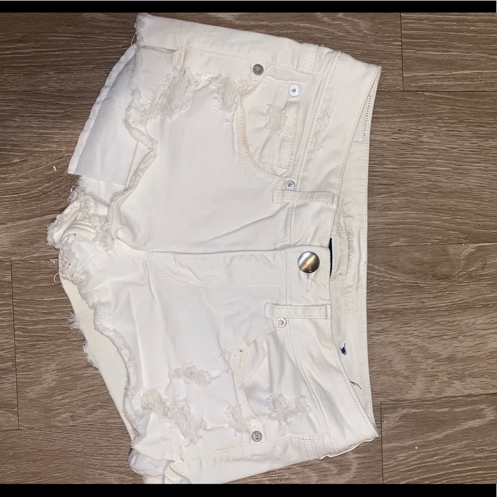 AE White Shortie Shorts